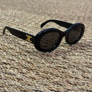 Celine Triomphe Oval Sunglasses Black